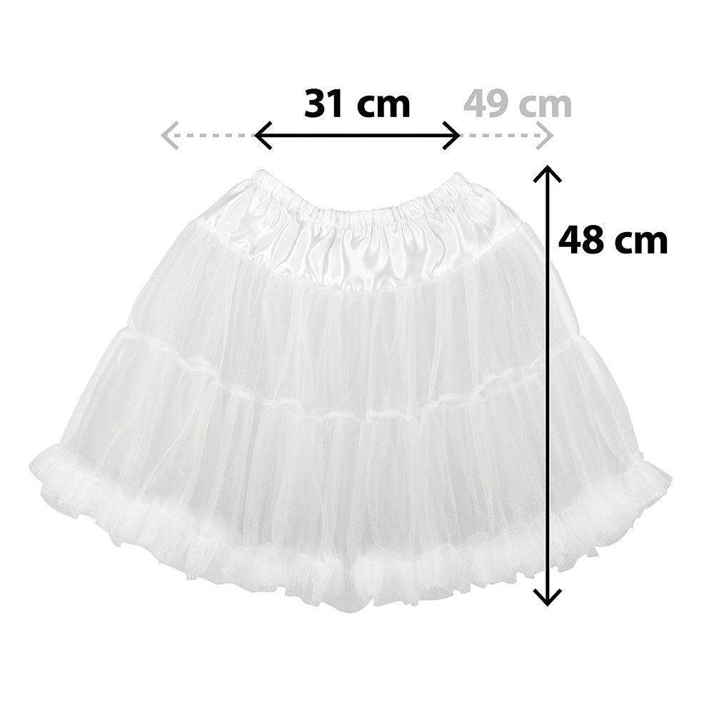 Jupon Blanc Tulle Volumineux - 48cm - Déguisement