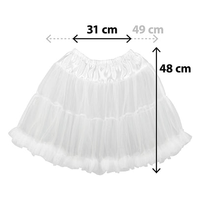 Jupon Blanc Tulle Volumineux - 48cm - Déguisement