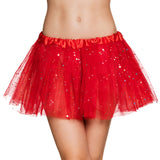 Tutu à Paillettes Rouge - Jupe Courte Brillante Femme