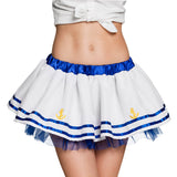 Jupe Marin Blanc Bleu avec Ancres - Déguisement Sexy