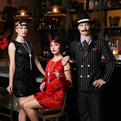 Chapeau Cowboy Noir Pailleté - Accessoire Déguisement Années 20