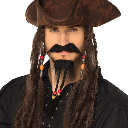 Pirate des Caraïbes : Perruque, Barbe & Accessoires