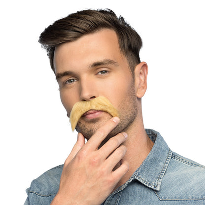 Moustache Blonde Déguisement - Accessoire Fête Réaliste