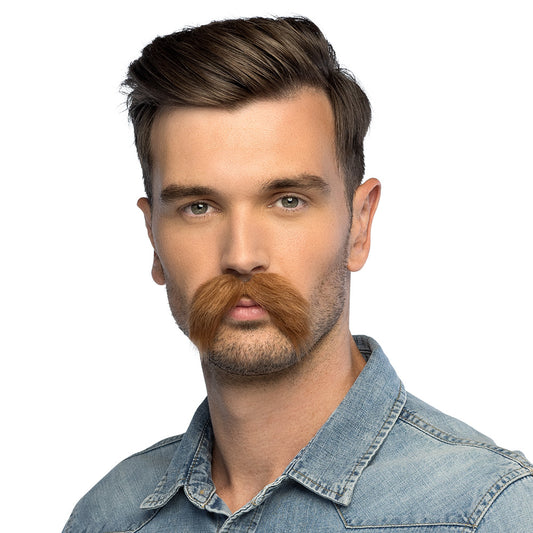 Moustache Marron Adhésive - Accessoire Déguisement Réaliste