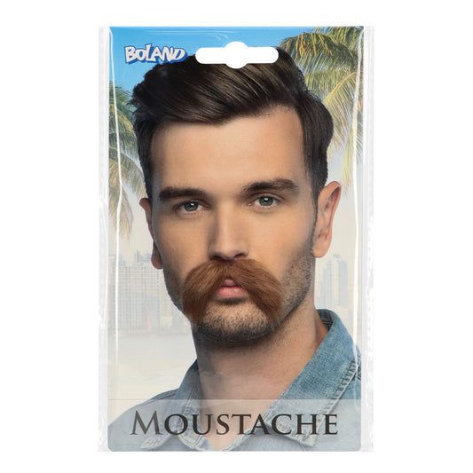 Moustache Marron Adhésive - Accessoire Déguisement Réaliste