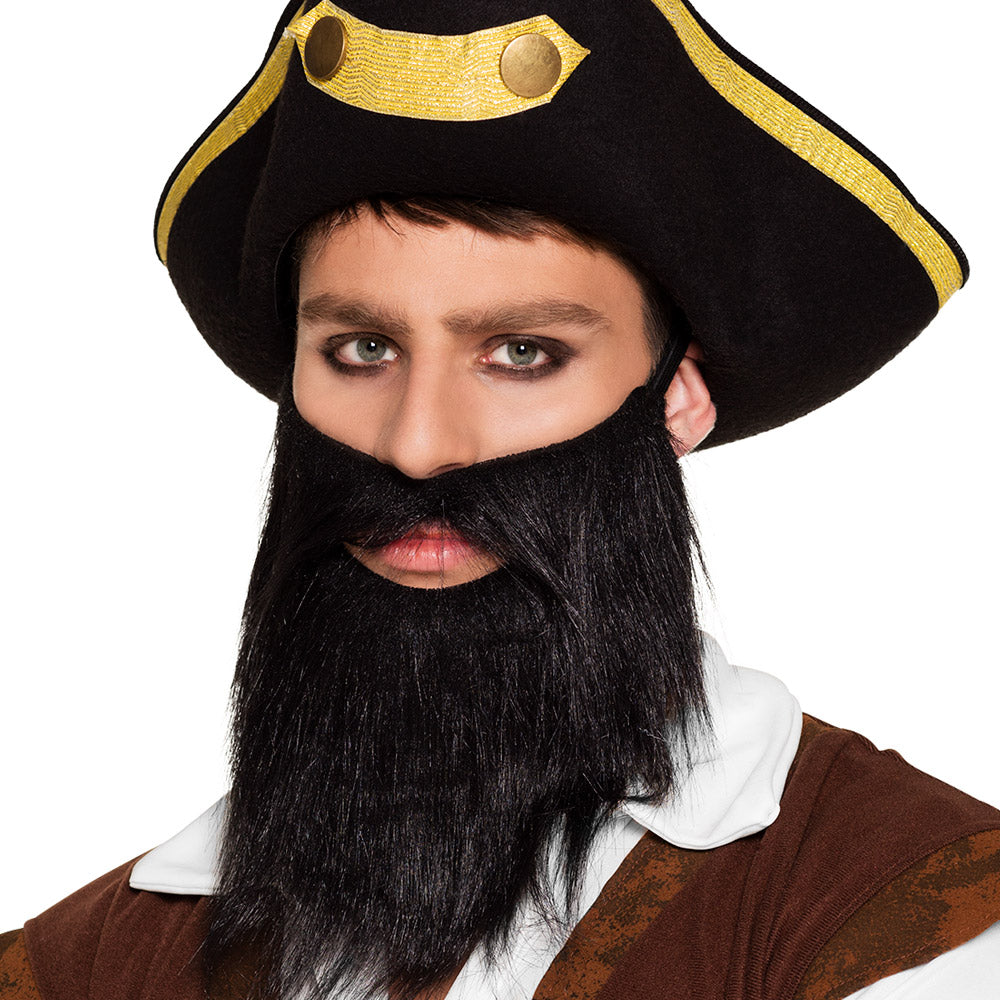Barbe Pirate Noire Longue - Accessoire Déguisement Adulte