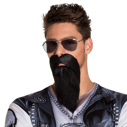 Fausse Barbe Longue Noire - Accessoire Déguisement Adulte