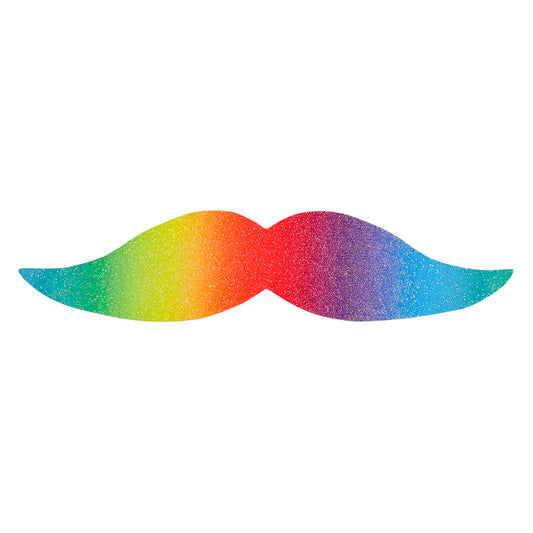 Moustaches Arc-en-ciel Pailletées - Pack de 6 Accessoires de Fête