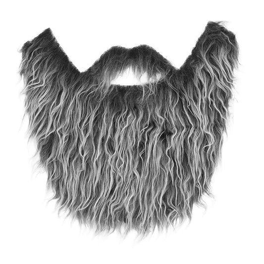Barbe Grise Longue avec Élastique - Déguisement Adulte