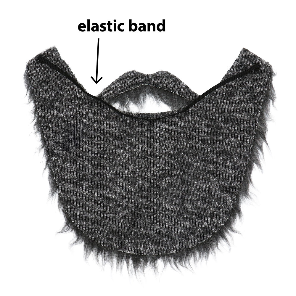 Barbe Grise Longue avec Élastique - Déguisement Adulte