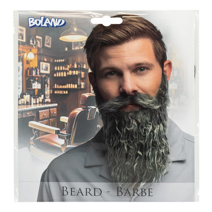 Barbe Grise Longue avec Élastique - Déguisement Adulte