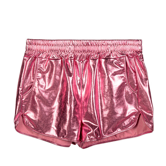Short Brillant Métallisé Rose Fuchsia - Poche Incluse