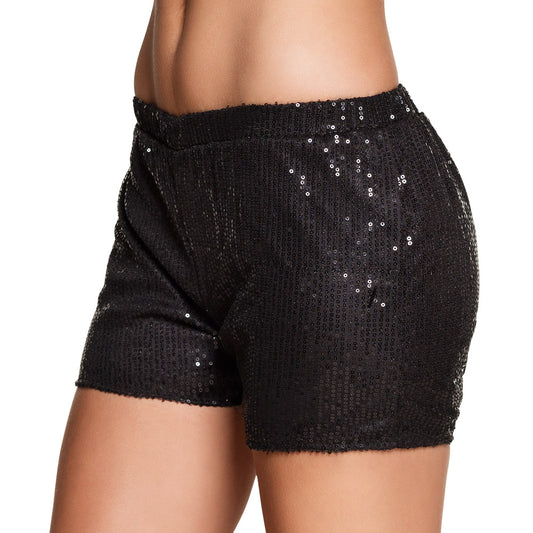 Short Paillettes Noir Femme - Accessoire Disco et Soirée