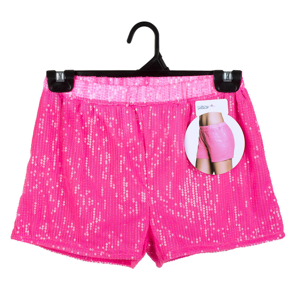 Short Paillettes Rose Fluo Femme - Sequins Brillants Danseur