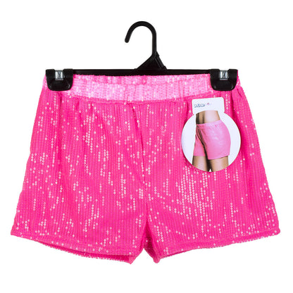 Short Paillettes Rose Fluo Femme - Sequins Brillants Danseur