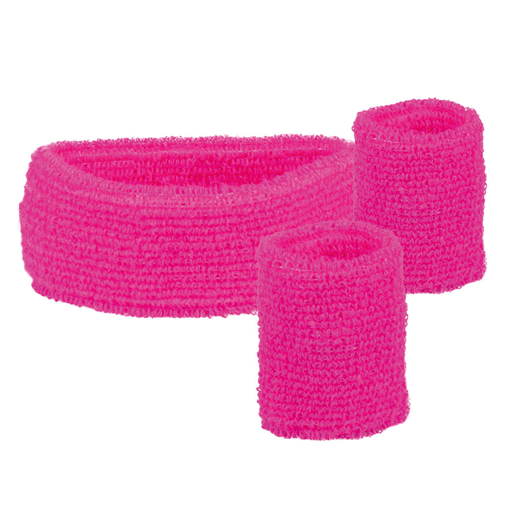 Bandeau et bracelets fluo UV Blacklight rose fluo
