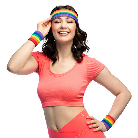 Bandeau et Bracelets Arc-en-Ciel LGBT Pride - Accessoire Fête