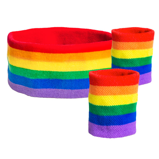 Bandeau et Bracelets Arc-en-Ciel LGBT Pride - Accessoire Fête