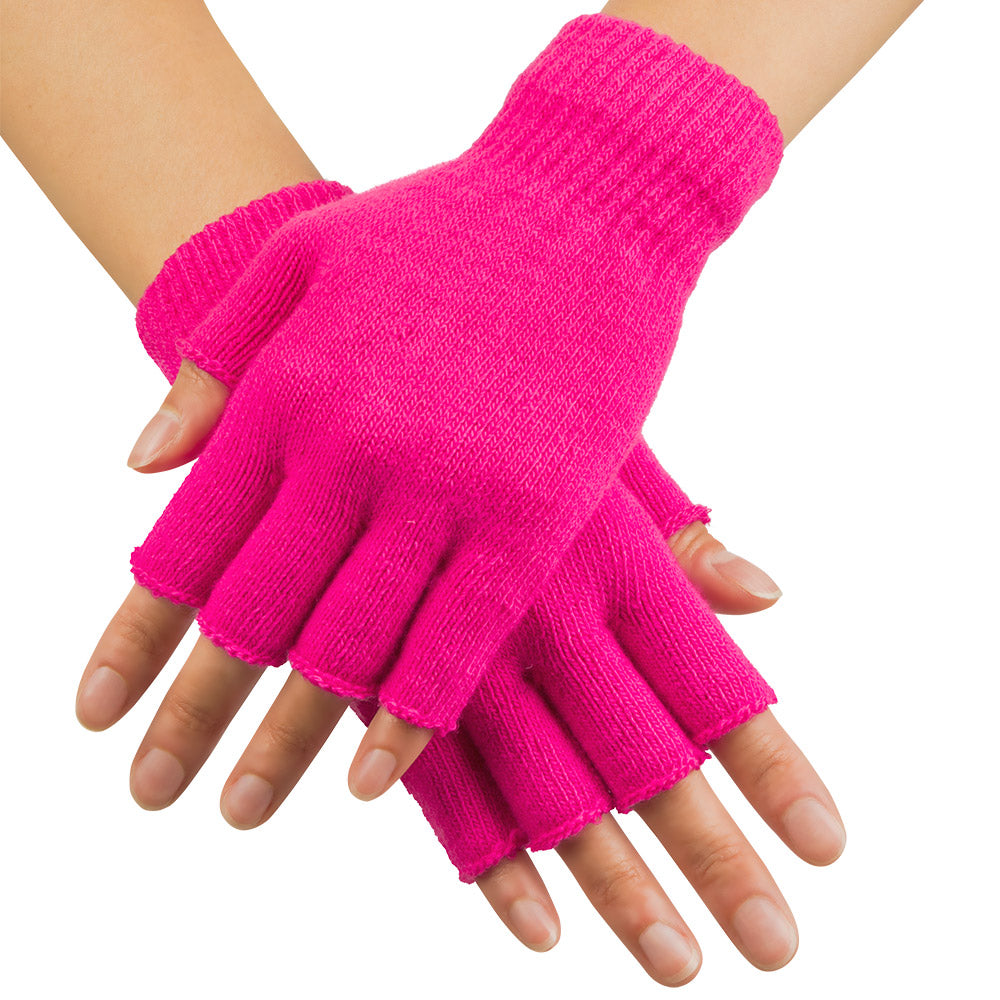 Mitaines Fluo Roses UV Blacklight - Accessoire Disco Années 80