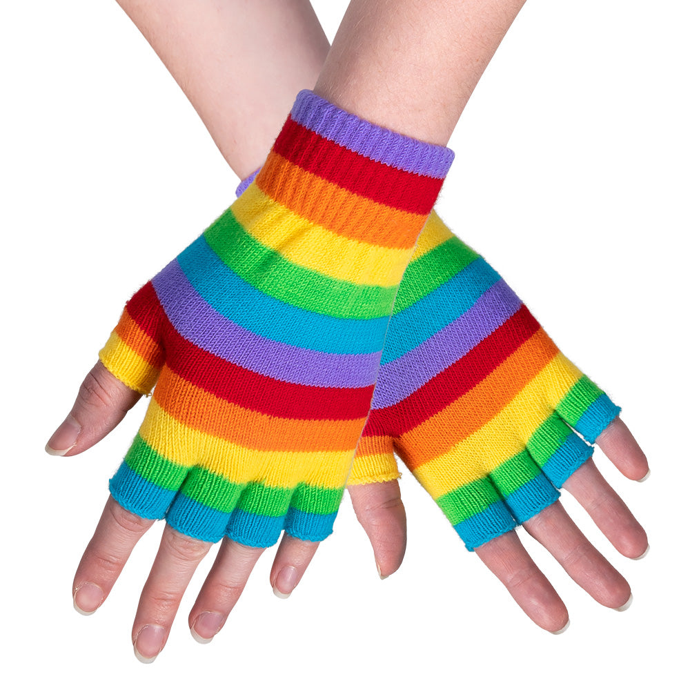 Mitaines Arc-en-ciel sans doigts - Accessoire LGBT festif
