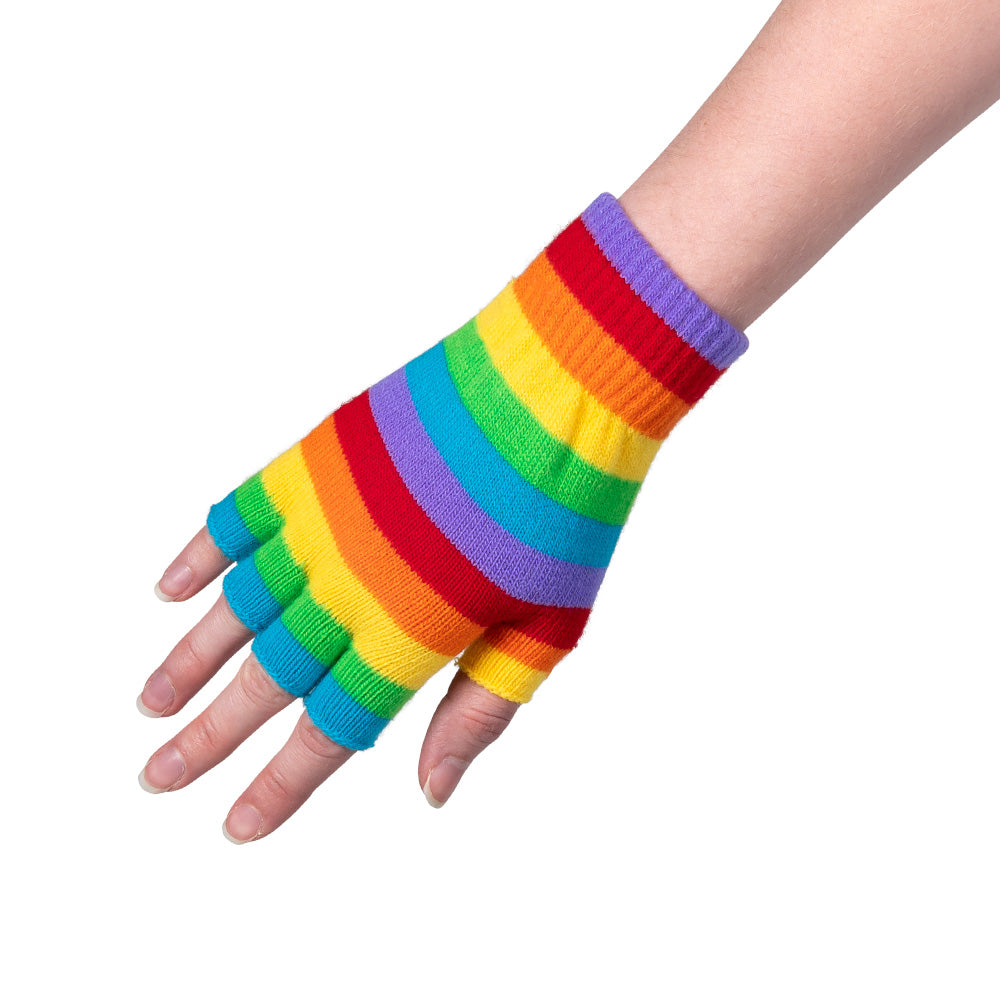 Mitaines Arc-en-ciel sans doigts - Accessoire LGBT festif