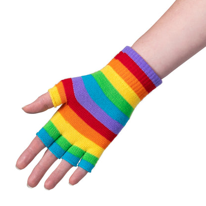 Mitaines Arc-en-ciel sans doigts - Accessoire LGBT festif