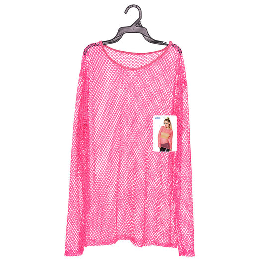 Top Filet UV Blacklight Rose Fluo - Effet Néon Disco