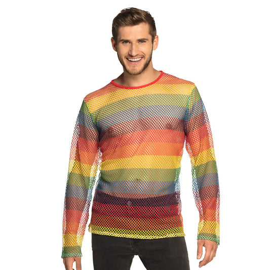 Pull Arc-en-Ciel Filet Dégradé - Déguisement LGBT Pride