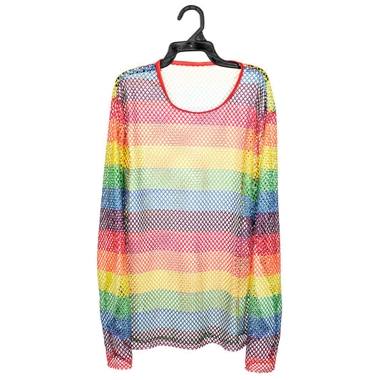 Pull Arc-en-Ciel Filet Dégradé - Déguisement LGBT Pride