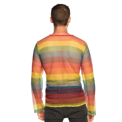 Pull Arc-en-Ciel Filet Dégradé - Déguisement LGBT Pride