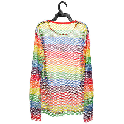 Pull Arc-en-Ciel Filet Dégradé - Déguisement LGBT Pride