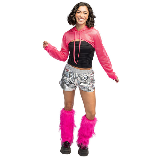 Sweat à Capuche Rose Fluo UV Blacklight Femme