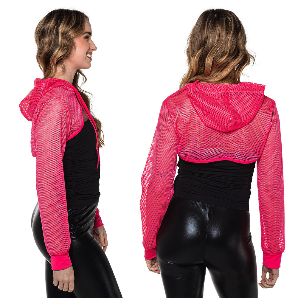 Sweat à Capuche Rose Fluo UV Blacklight Femme