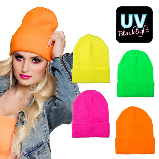Bonnet Fluo Néon UV Blacklight - 4 Coloris Intenses