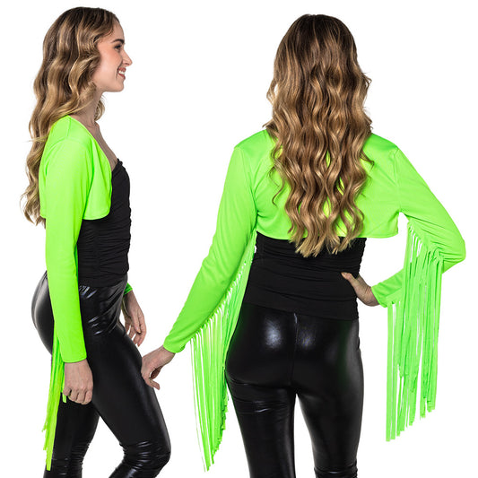 Veste à Franges Fluo UV Blacklight - Déguisement Disco Années 80