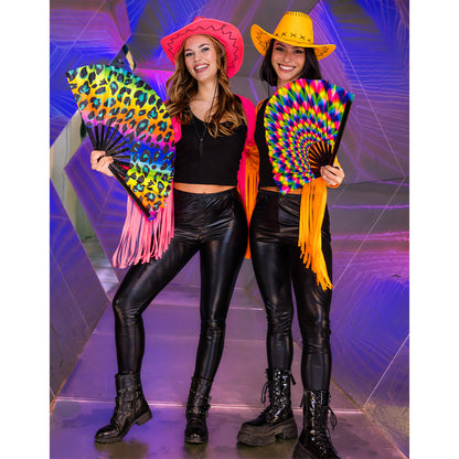 Veste à Franges Fluo UV Blacklight Orange - Déguisement Soirée
