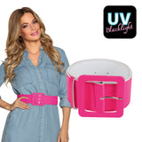 Ceinture Large Rose Fluo Brillante - Accessoire Années 80