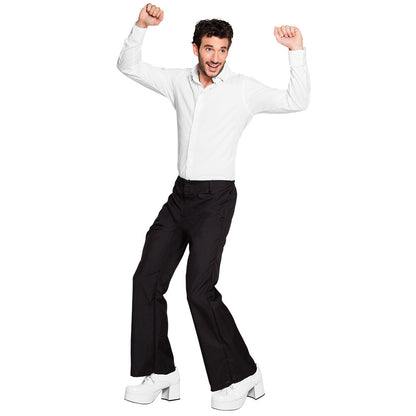 Pantalon Patte d'Éléphant Noir Années 70 Homme