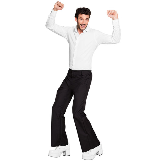 Pantalon Patte d'Éléphant Noir Années 70 Homme