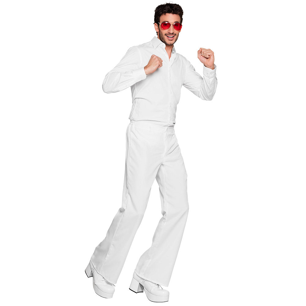 Pantalon Blanc Évasé Années 70 - Déguisement Disco