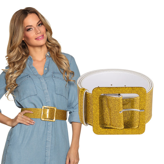Ceinture Paillettes Dorées avec Boucle - Accessoire Déguisement
