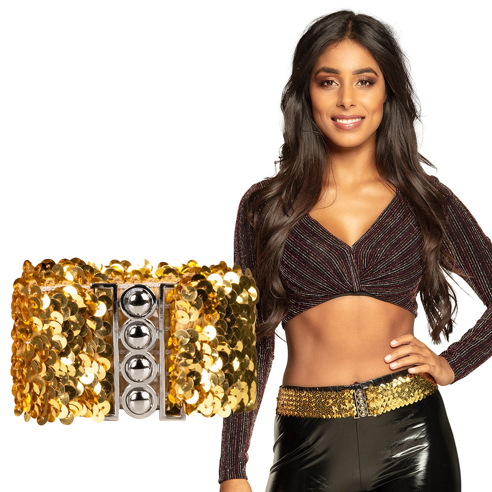 Ceinture Disco Paillettes Or - Accessoire Années 70