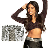 Ceinture Paillettes Argent 60cm - Accessoire Disco Party