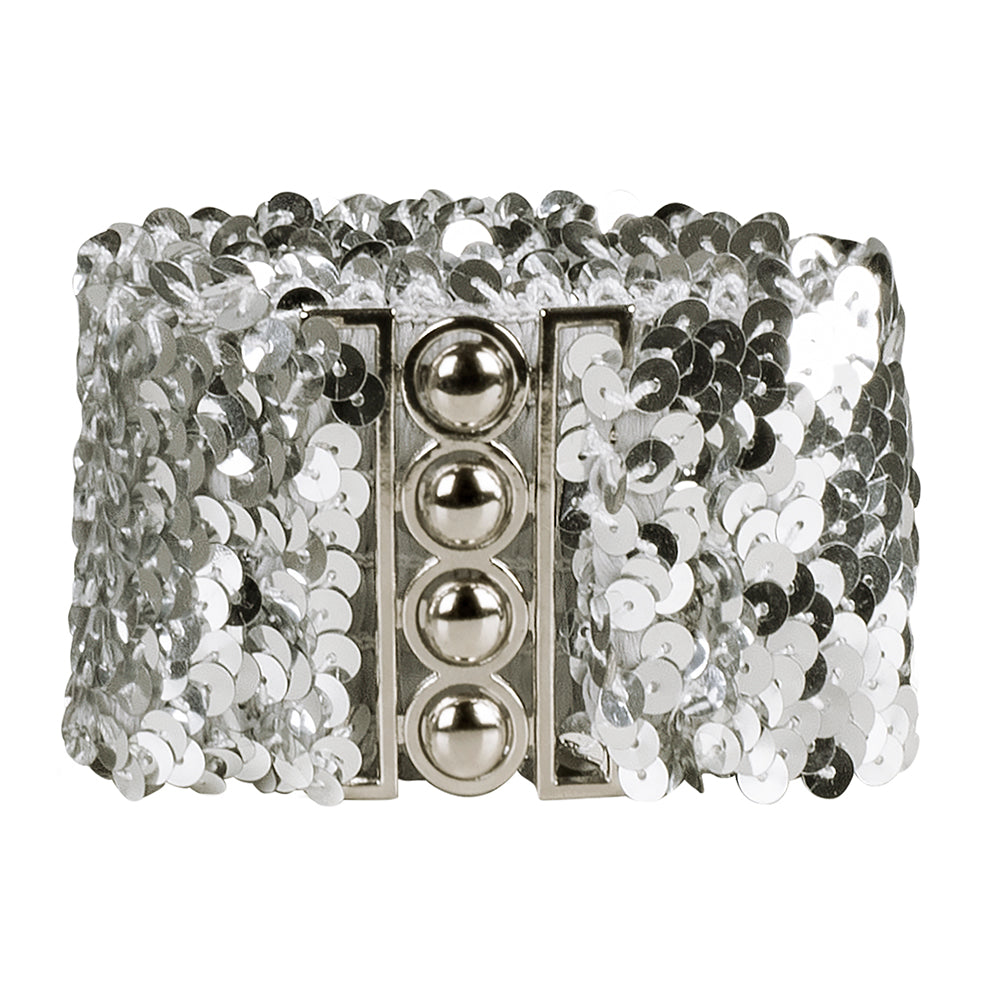 Ceinture Paillettes Argent 60cm - Accessoire Disco Party