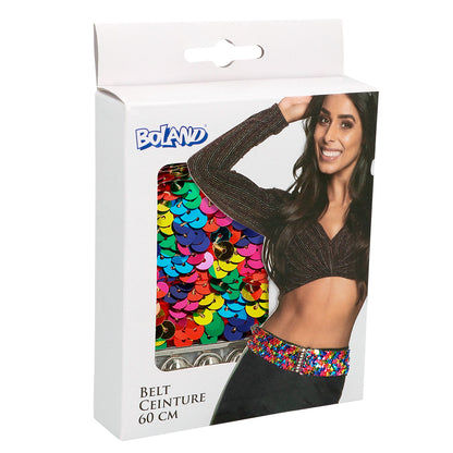 Ceinture Paillettes Multicolores 60cm - Accessoire Disco Brillant