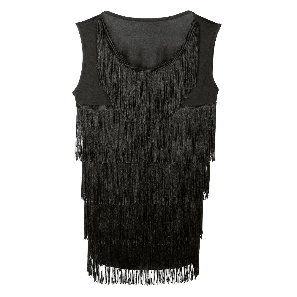 Top à Franges Noir Années 20 - Déguisement Cabaret Chic