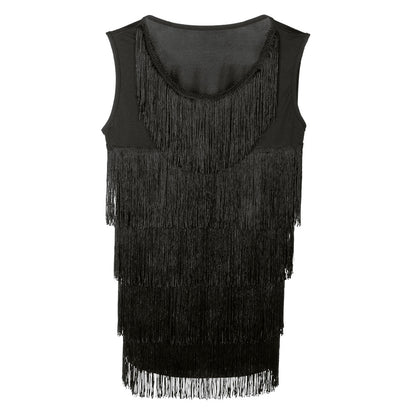 Top à Franges Noir Années 20 - Déguisement Cabaret Chic