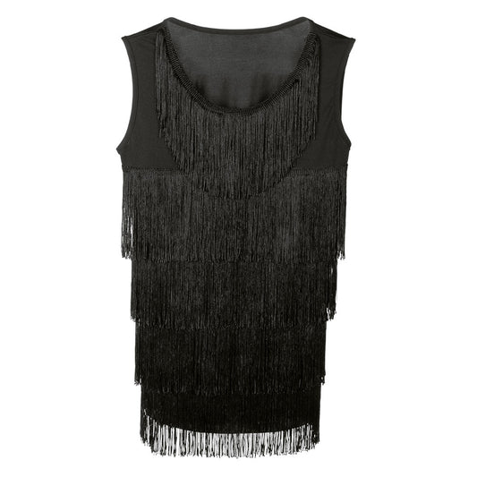 Top à Franges Noir Années 20 - Déguisement Cabaret Chic