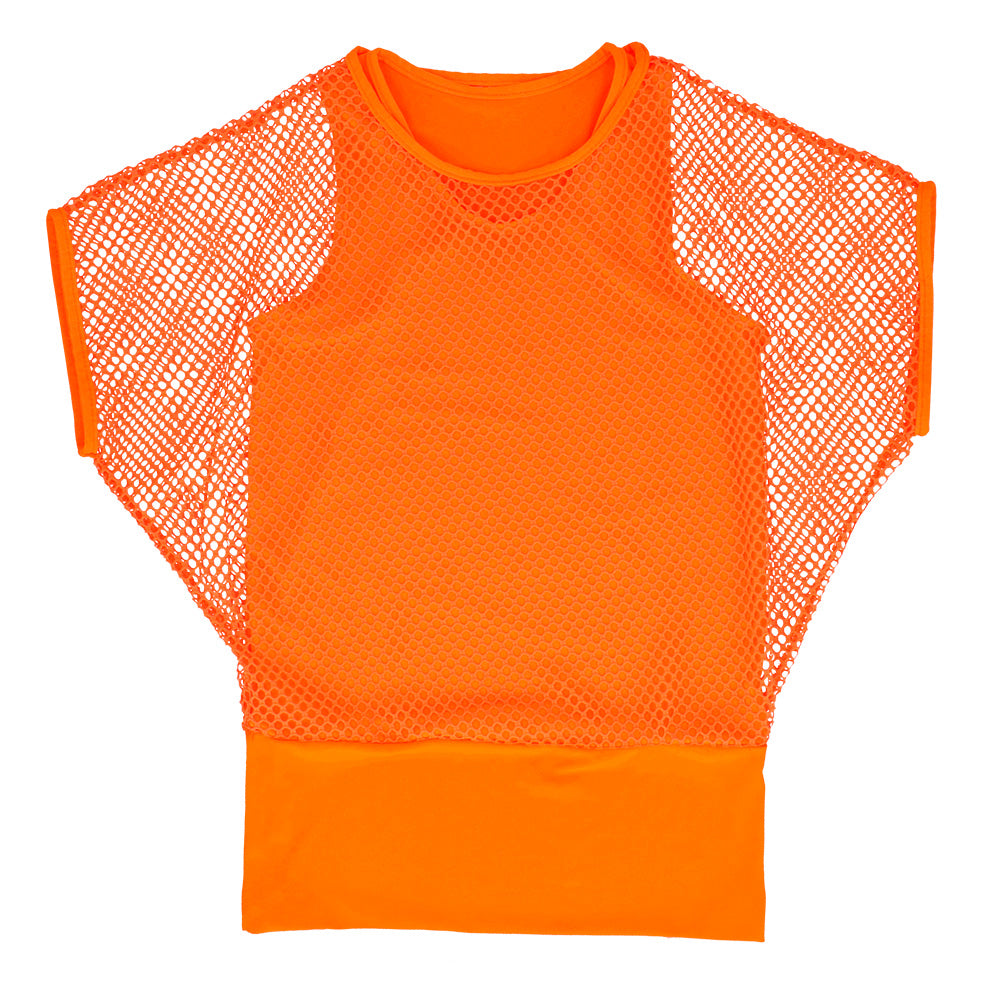 T-shirt Filet Orange Fluo Adulte UV Blacklight