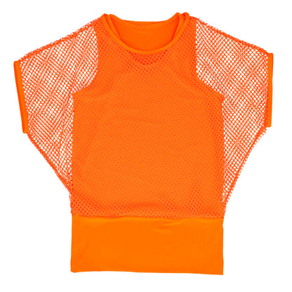 T-shirt Filet Orange Fluo Adulte UV Blacklight